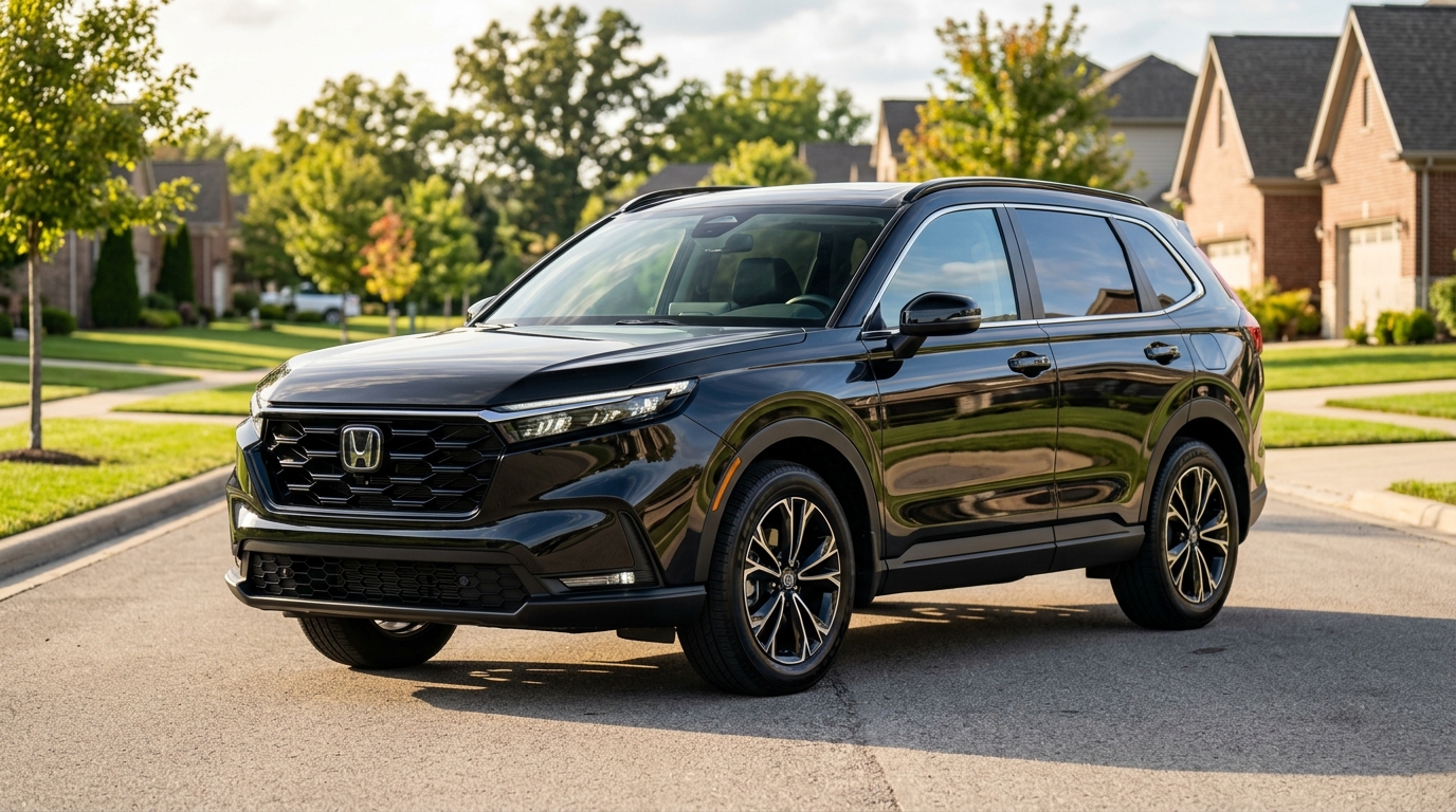 Shiny Black 2024 Honda CR-V Hybrid EX-L training vehicle